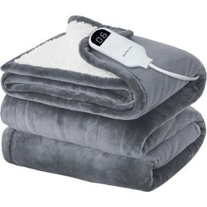 Bedsure Electric Blanket Full Size - Soft Flannel Heated Blanket Full, GentleSoft Fast Heating with 10 Time Settings & 6 Heat Settings, Warm Gift for Grandma (72x84 inches, Grey) (Full, 01 - Grey)