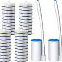 Disposable Toilet Brush: Toilet Bowl Brush and Holder Set with 24 Wand Refills, Upgraded Handle, 2X Cleaners, Toilet Cleaning System with Storage Caddy for Sink, Bathtub, Floor, Drain (2 Sets, Blue)