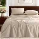 100% French Pure Linen Sheets Queen Size, Breathable, Soft and Durable Pure Linen Sheets, 16 Inch Deep Pocket - 4 PC (Linen,Queen)