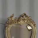 Aispama Cute Picture Frame with Heart Shape,HandCrafted Resin Vintage Ornate Style Picture Frames for Wall or Tabletop Display, Antique Gold 4x4 Inch Resin Photo Frame for Home Décor