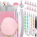 FANDAMEI Nail Design Tools, Nail Art Tools, Nail Brush, Nail Art Kit With Nail Stand, Nail Holder For Painting Nails, Nail Art Brushes, Nail Dotting Tool, Nail Art Palette, Nail Tools For Nail Art