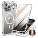 Miracase Magnetic for iPhone 16 Pro Case Full-Body Phone with Built-in Glass Screen Protector, [Compatible with MagSafe] Military Drop Proof 16 Pro Cover Bumper 6.3 inch, Clear