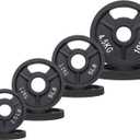 Fitvids 2-Inch Olympic Rubber Coated Cast Iron Plate Weight Plate for Strength Training and Weightlifting, (10, 5, 2.5lb)