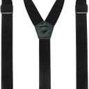 Hidden Suspenders for Men Under Clothes with 3 Snap Loop (1.48" Wide) (Black)