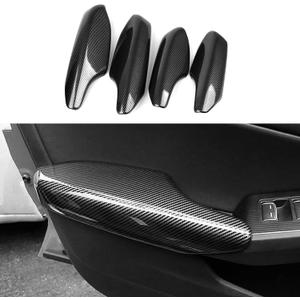 Car Inner Door Handle Armrest Cover Decals for 2022 2023 2024 2025 Honda Civic 11th Gen Accessories ABS Carbon Fiber Stickers