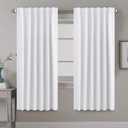 H.VERSAILTEX White Curtains Thermal Insulated Window Treatment Panels Room Darkening Privacy Assured Drapes for Living Room Back Tab/Rod Pocket Bedroom Draperies, 52 x 72 Inch, 2 Panels
