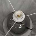 Simple Designs LT2064-SMG Smoke Gray Glass Table Lamp with Gray Fabric Shade
