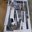 Feonase 5-Piece Dining Table Set for 4-8 People, 63" Large Extendable Kitchen Table Set with 2 Benches and 2 Square Stools, Dining Room Table with MDF Wood Board, Easy Assembly, Black