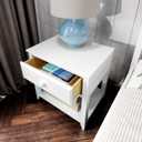 Plank+Beam Nightstand with Drawer and Shelf, White