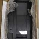 Bread Box for Kitchen Countertop, Large Bread Container Storage, Wooden Farmhouse Bread Box with Window Bread Holder (Black)