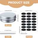 200 Pack Metal Tins Aluminum Containers with Lids Screw Top Round Tin Cans for Cosmetic Lip Balm DIY Salves Candles Wax with 5 Markers 10 Sheets Label Stickers (1 oz, Silver)