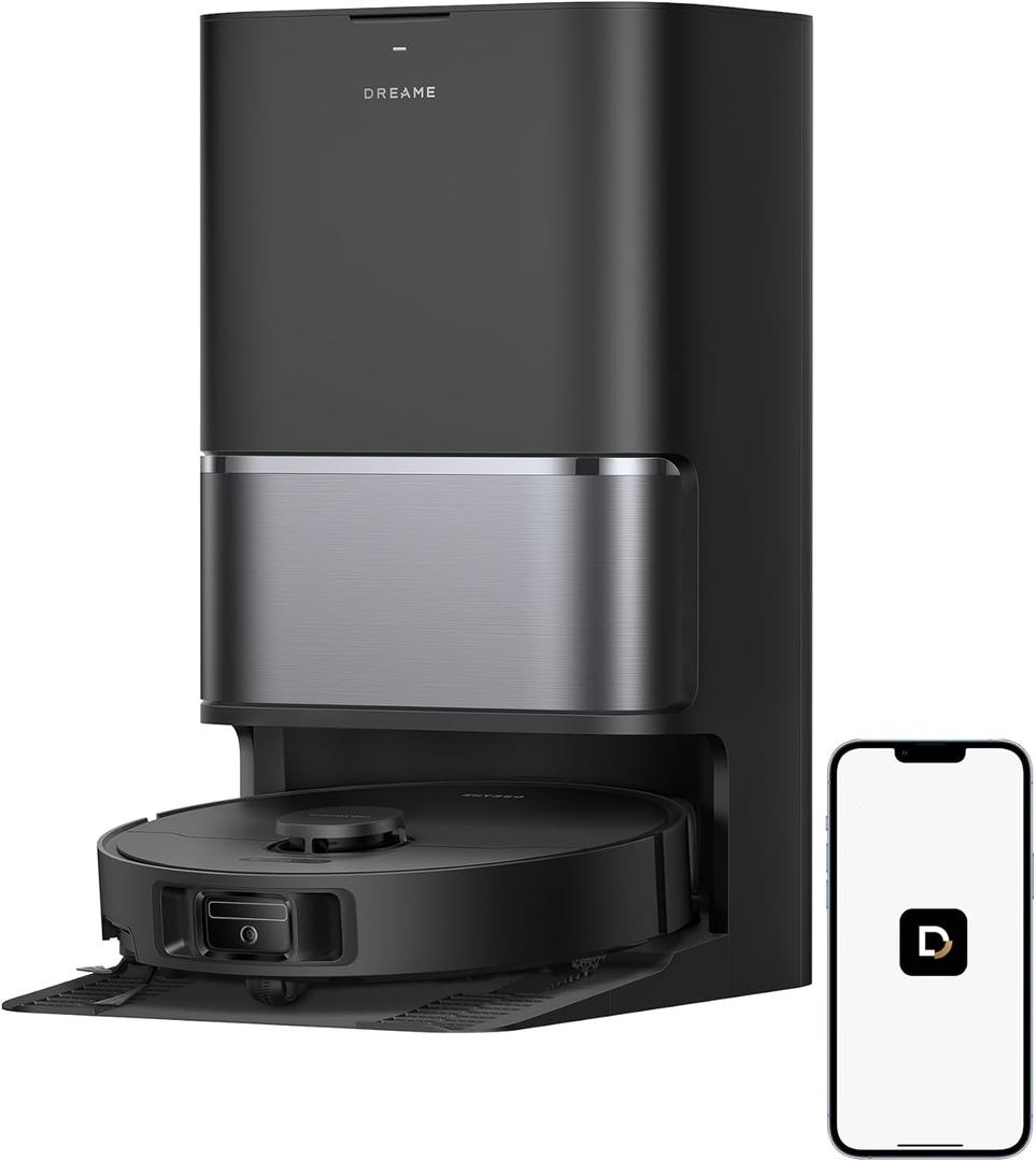 DREAME L40 Ultra Gen 2 Robot Vacuum and Mop with 25,000Pa Suction, Extendable Side Brush and Mop, All-in-One Self-Emptying & Cleaning Dock, Voice & App Control, Black