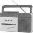 Retro Cassette Player Recorder Boombox with AM/FM Radio Stereo, AC or Battery Powered Portable Vintage Casette Tape Player with 6W Loud Speaker and Earphone Jack for Home or Outdoor