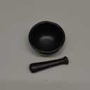 New Age Imports, Inc. Cast Iron Mortar & Pestle Set 3.5 Inch, Heavy Duty, Black