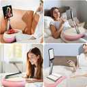 elitehood 18 inch Kindle Stand for Reading in Bed, Adjustable Tablet Pillow for Lap, Soft Kindle Pillow Stand for Bed Compatible with 6-13 inch Cell Phone, iPhone, iPad Pro Air Mini, Tablets, Pink (18in Viewing Height)
