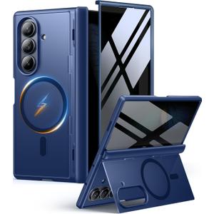 MOBOSI for Samsung Galaxy Z Fold 7 Case with Privacy Screen Protector, [Compatible with Magsafe], [Built-in Kickstand & Full Body Hinge Protection] Magnetic Slim Phone Case for Z Fold7, Blue