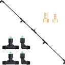4-Nozzle Sprayer Boom Wand with 3/8" & 1/2'' Brass Fittings, Durable Metal Nozzles, Wide-Coverage Agricultural & Lawn Spray Attachment for Tractors/UTVs