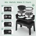 4 in 1 Adjustable Elevated Dog Bowls with 2*Stainless Steel Bowls, Anti-Spill Water Bowl, 4 Heights Raised Dog Bowl Stand for Small to Medium & Growing Large Puppies, Anti-Slip, Mess Proof Design