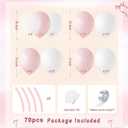 White And Pink Balloon Arch Kit, Party Decor, Coquette Birthday Decorations, 5/10/ 12/18 Inches Pink Bow Balloon for Bridal Baby Shower Girls Birthday Wedding Decorations Supplies (70 PCS)