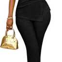 SOLY HUX Women's 2 Piece Outfit Asymmetrical Neck Short Sleeve Ruched T Shirt and Pants Going Out Set, X-Small, Plain Black
