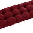 downluxe Outdoor Bench Cushion for Patio Furniture, Waterproof Tufted Overstuffed Porch Swing Cushions, Thick Outdoor Loveseat Cushions, 59" x 18" x 5", Burgundy, Set of 1