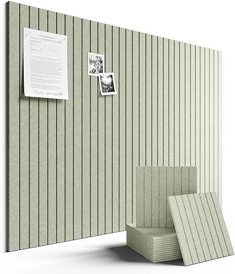 Fluxynara Large Felt Bulletin Board 48" x 36" Cork Board Alternative-12 Pack with 70 Safe Removable Adhesive Tabs, Cork Boards for Walls Cork Board for Home Office Classroom Pin Board - Sage Green