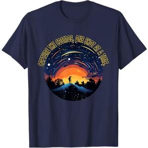 Astrophotography Night Sky Great Astrophotographer T-Shirt (L, Navy Blue)