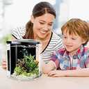 Small Fish Tank 1.2 Gallon Aquarium Starter Kit for Home, Office, Room, Decorative Desktop, Betta Fish Tank with Filter and Light for Shrimp, Jellyfish, Goldfish