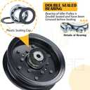 2 Pack 197379 Idler Pulley Replaces 532196106, 532197379, Craftsman 196106 for Husqvarna z254f Z254 YTH24V48 YTH24K48 YTH2348 YTH22V46 YTH20K46 YTH18542 RZ5426 RZ5424 MZ54 LGT2654 Mowers