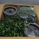 21 Inch Artificial Topiary Boxwood Ball Trees  Decorative Fake Greenery in Planter Pots for Front Porch, Indoor Walkway, Entryway Decorating, Set of 2