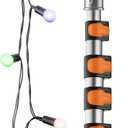 5-24 ft Long Telescopic Extension Pole with Utility Hook // Telescoping Pole for Christmas Lights Installation, String Lights, Birdfeeders // Lightweight and Sturdy // Christmas Light Pole with Hook