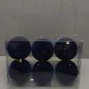 Senjie 4inch Velvet Christmas Balls Flocked Christmas Tree Ornaments 6pcs Plastic Balls Xmas Hanging Ornaments Decoration Navy