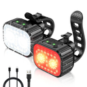 Bike Lights for Night Riding, USB Rechargeable Bike Lights Front and Back, Waterproof IP65 Bicycle Light, 4+6 Modes Bike Headlight and Tail Light Set,1.5 Hrs Fast Charging, Easy to Install