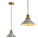 Kitchen Island Pendant Lights 8.2 Inch Industrial Silver Lampshade Farmhouse Pendant Lights Kitchen Island 6.5Ft Adjustable Hanging Kitchen Lights for Living Room and Dininig Room