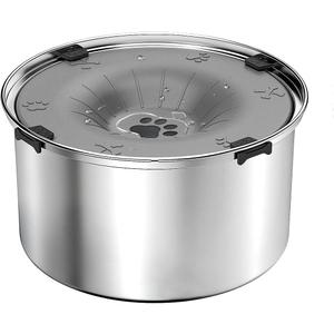 SCHITEC No Spill Dog Water Bowl for Large Dogs, 5.6L / 1.5 Gallon Stainless Steel Splash-Proof Slow Drinking Pet Dish with Floating Disk & Non-Slip Base, Mess-Free Design for Home or Travel-Gray
