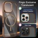 Fingic for iPhone 16 Pro Case[Compatible with Magsafe][Military-Grade Protection Shockproof] Support Magnetic Car Mount Slim Non-Slip TPU Rugged Bumper Translucent Matte Case for iPhone 16 Pro,Brown