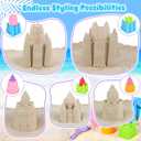 Beach Toys, Creative Sand Toys for Kids Boys and Girls, Sand Castle Building Kit with Stack Castle Buckets, Tools, Mesh Bags, Character Molds for Role Play, Outdoor Toys for Toddlers Kids Ages 3-10