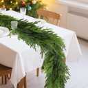 6FT Artificial Norfolk Pine Garland, Realistic Real Touch Christmas Garland, Faux Fake Greenery Garlands for Table, Mantle, Window, Stairs, Fireplace, Outdoor Indoor Christmas Decorations(1Pcs)