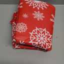 misaya Rectangle Vinyl Tablecloth, Fitted Table Cover, 100% Waterproof, Elastic Edge, Flannel Backing, Plastic Table Cloth Fit 6 Foot Folding Tables for Christmas Dinner (Red Snowflake, 30x72 inch)