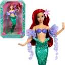 Mattel Disney Princess Mermaid Ariel Sparkling Princess Fashion Doll & Accessory with Removable Tail, Sleeves & Flower Hair Clip, Inspired by Movie