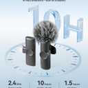 Wireless Microphone for iPhone iPad and Android Phone, 2 Pack Wireless Lavalier Lapel Mic with Noise Reduction, Plug and Play Mini Microphone for Video Recording Interview Podcast YouTube TikTok Vlog (Mic 2 (2 TX + 1 RX))