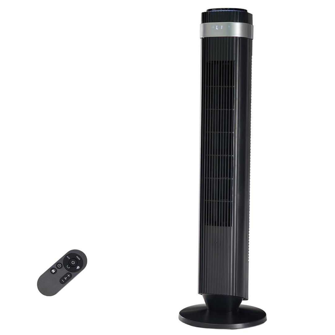 Alpen Tower Fan for Bedroom, 28db Quiet for Sleep Bladeless Tower Fan with Remote 5 Speeds & 4 Modes 12h Timer, Oscillating Standing Fan for Home Indoor, Black