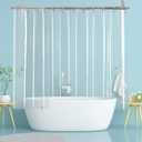 YISURE Extra Wide and Short Shower Curtain Liner 108x60in with 5 Magnets, Waterproof Peva Plastic Clear Around Bathroom Shower Liner for Clawfootub Bathtub