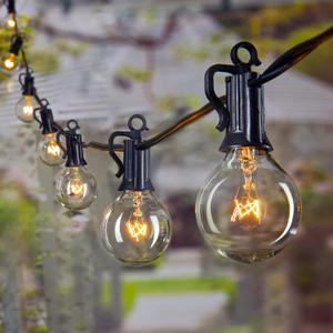 Brightown Outdoor String Lights, 100 Ft Globe Patio Lights with 104 Edison Glass Bulbs(4 Spare), UL Listed Hanging Outside Lights for Backyard Balcony Party Decor, E12, Not Connectable (Black)