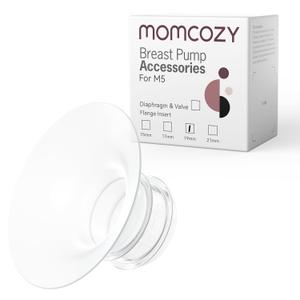 Momcozy Flange Insert 19mm Compatible with Momcozy M5. Original M5 Breast Pump Replacement Accessories, 1PC (19mm) (Transparent)