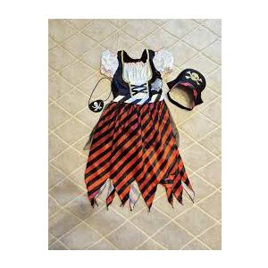 MOMMY'S NEW MAN Toddler Baby Girl Pirate Costume Halloween Sea Buccaneer Tutu Dress And Head Scarf With Pirate eye mask S