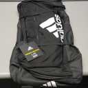 adidas Unisex Defender 4.0 Gym Duffel Bag for Men and Women, Black/White, Large (110L)