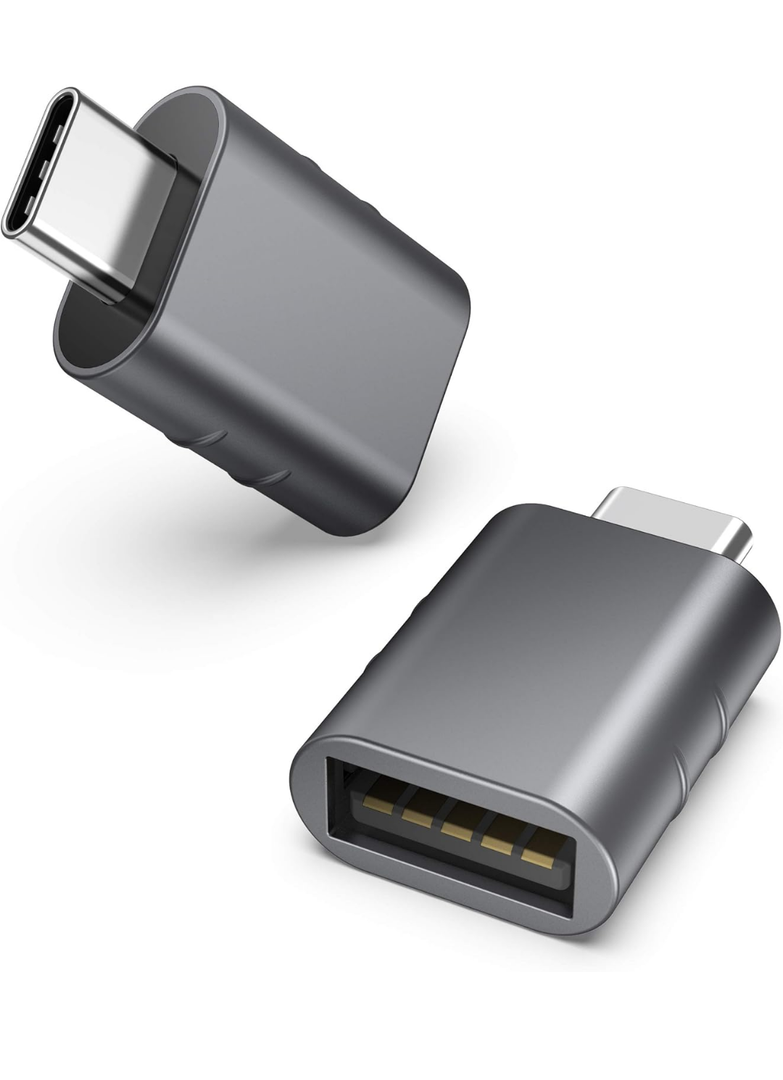 Syntech USB C to USB Adapter Pack of 2 USB C Male to USB 3.0 Female Adapter Compatible with MacBook Pro Air 2024, Microsoft Surface, iPad,Samsung Notebook, Dell XPS and More Type C Devices,Space Grey