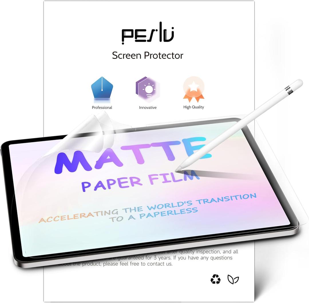 Peslv (2 Pack) Like Paper Screen Protector for iPad 10th 2022 10.9" & iPad 11th A16 2025 11", Matte Anti Glare PET Film/Blue Light Filter Eye Protection Cover/Drawing & Writing Feel Like on Paper