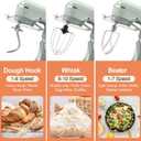CEBORY 3-IN-1 Electric Stand Mixer, 6.5QT Bowl 660W 10-Speed Kitchen Mixer, Household Food Mixers include Dough Hook, Beater and Whisk, Bread Cake Mixer for Baking and Most Home Cooks, Green